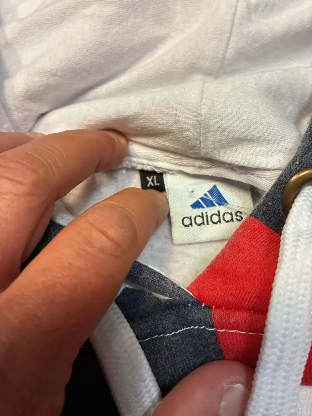 Adidas Vintage American Flag All-Over Print Hoodie Sweatshirt Size XL